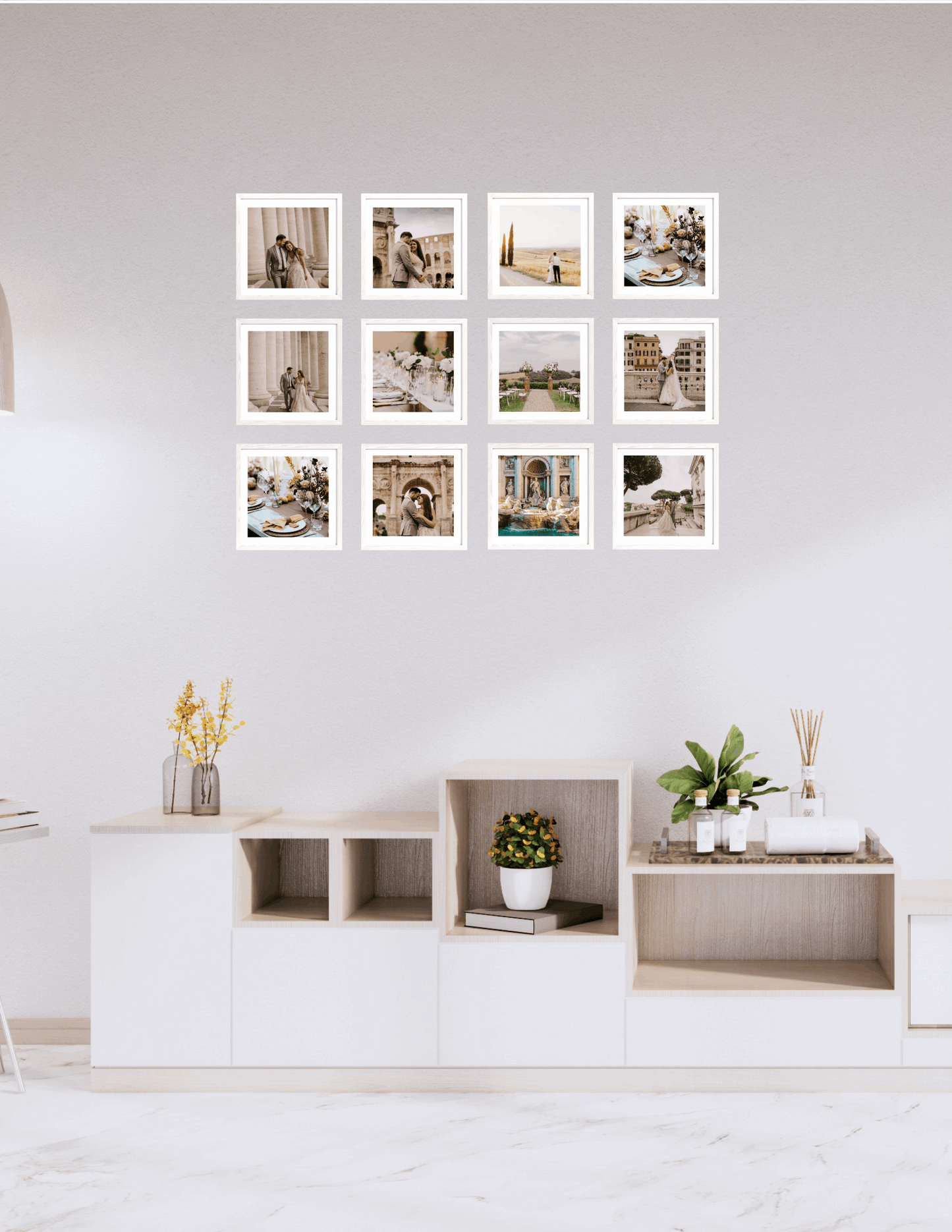 8x8 MagFrames – Peel & Stick Magnetic Frame for Gallery Walls & Home Decor White