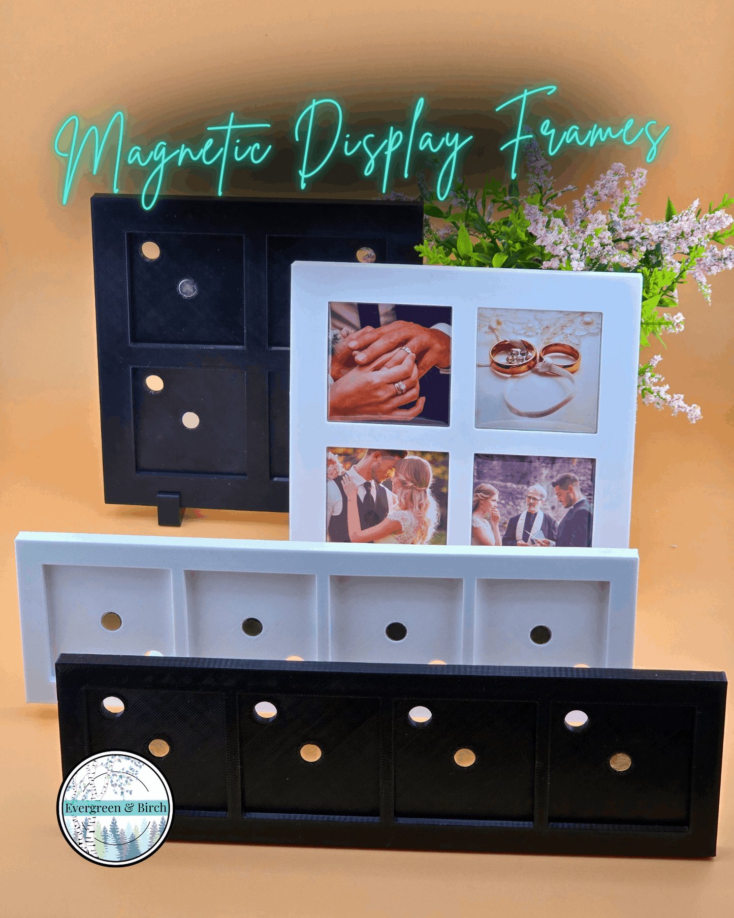 Magnetic Display Frame: Holds 4 Square Magnets