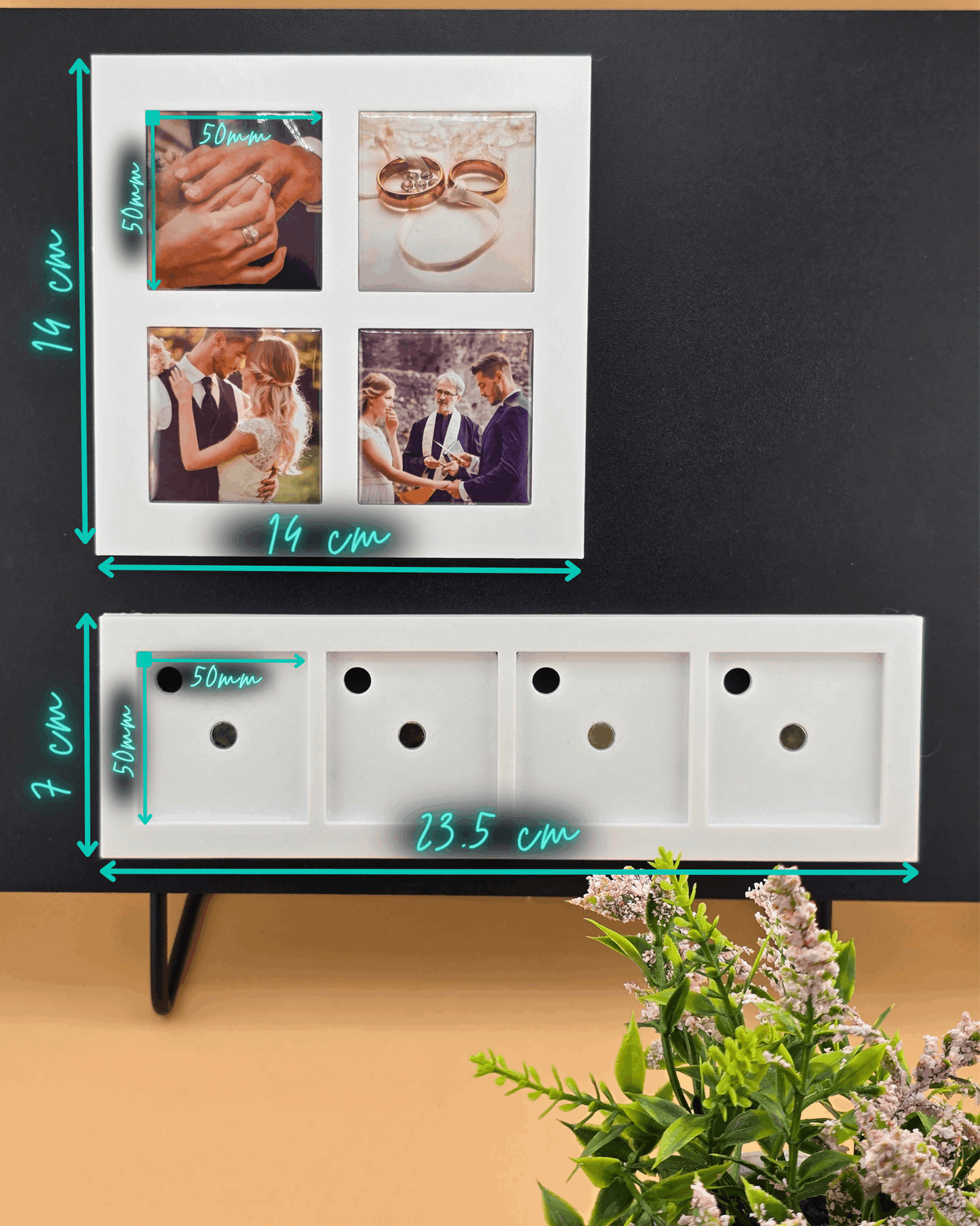Magnetic Display Frame: Holds 4 Square Magnets