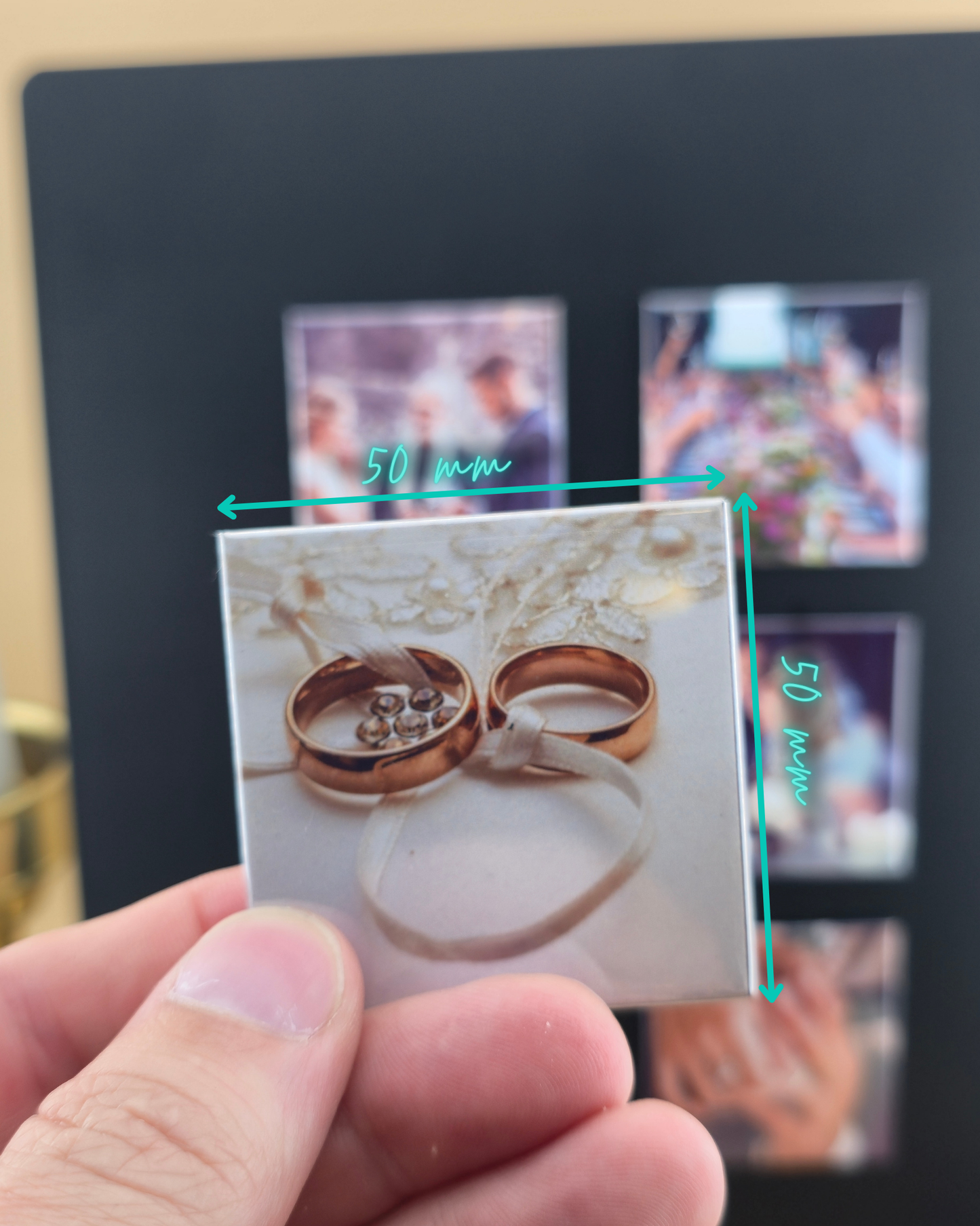 Premium Custom Photo Magnets 50x50mm - Set of 6