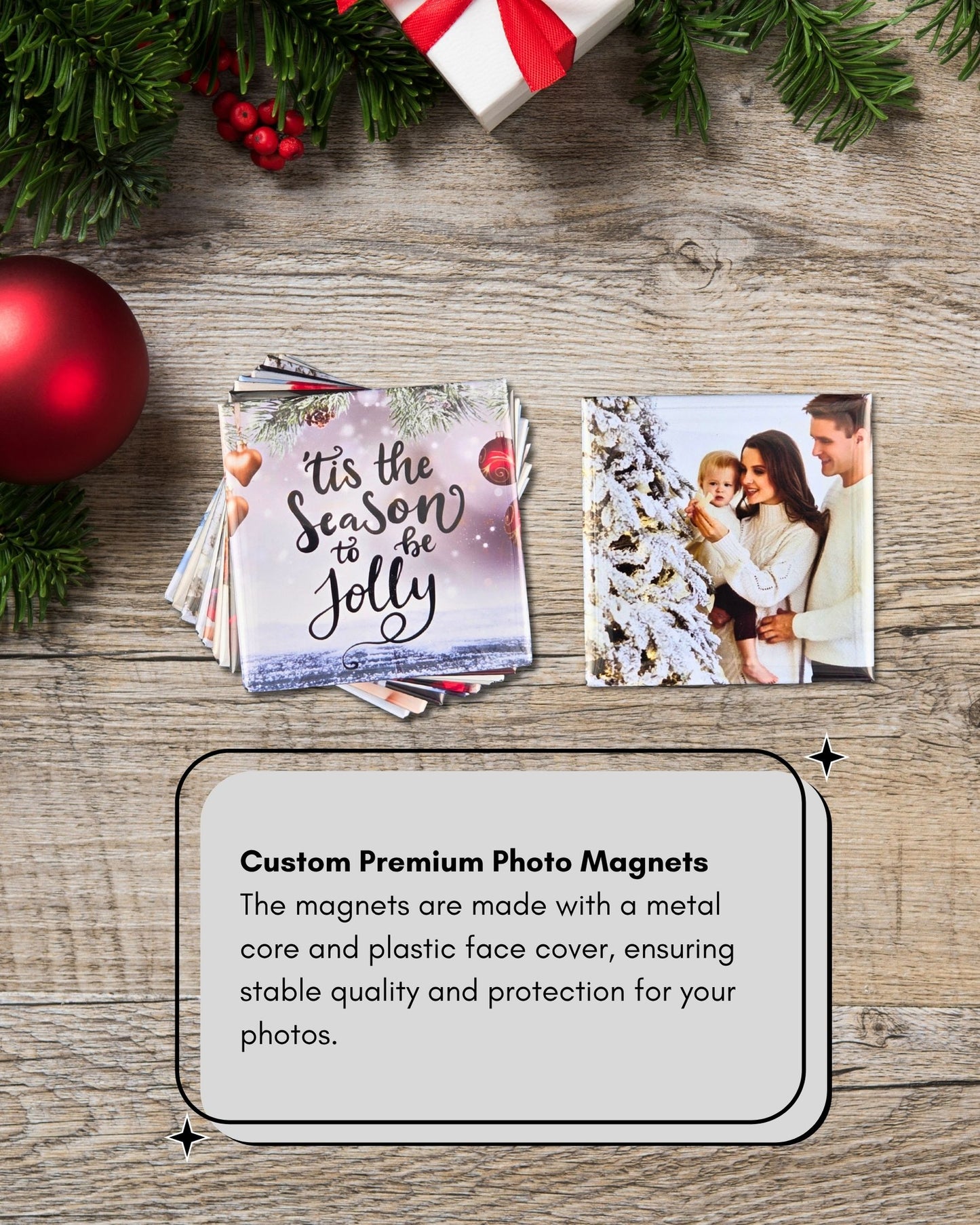 Custom Christmas Photo Magnets – 50x50mm (2x2")