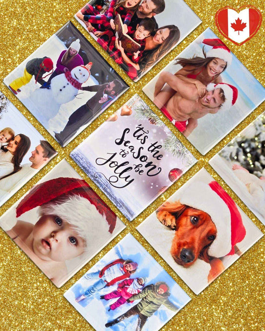 Personalized Christmas Photo Magnets 50x50mm (2x2")