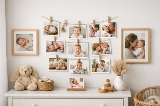 How to Style a Nursery Photo Display Beautifully