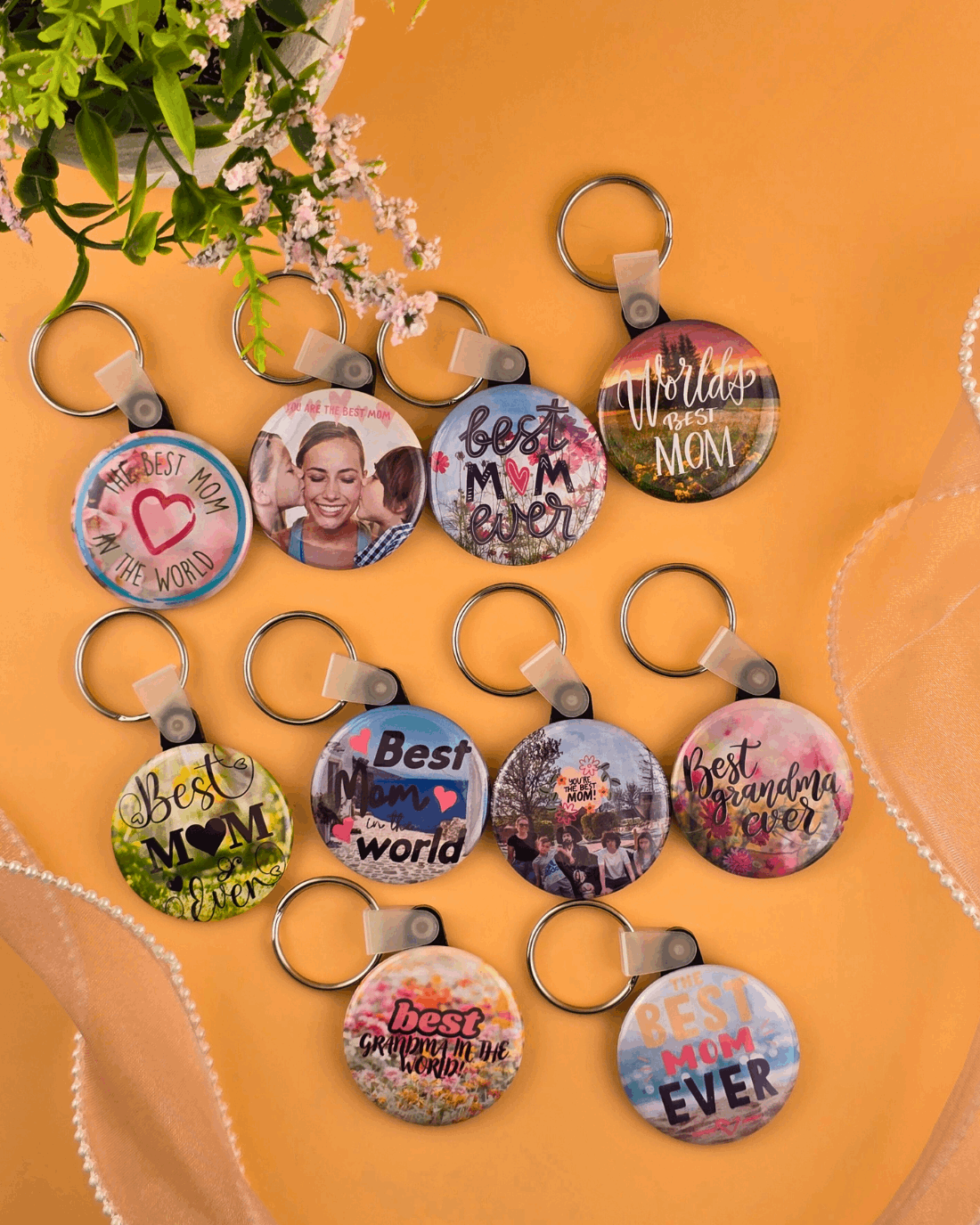Round Premium "Mothers day" Key chain - 1.5"