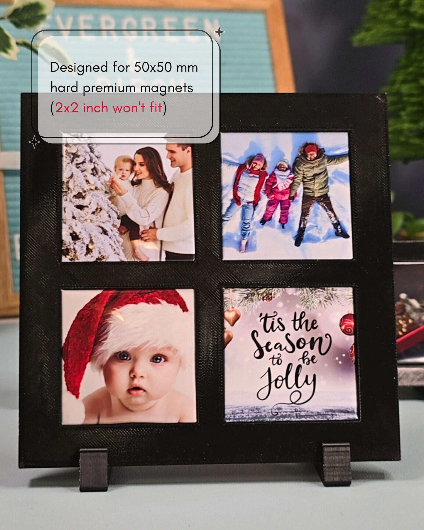 Magnetic Display Frame: Holds 4 Square Magnets