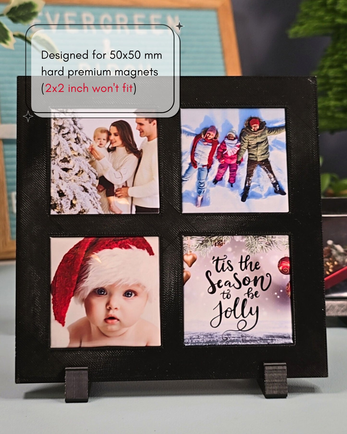 Magnetic Display Frame: Holds 4 Square Magnets