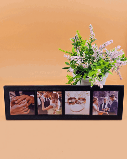 Magnetic Display Frame: Holds 4 Square Magnets Black Rectangular