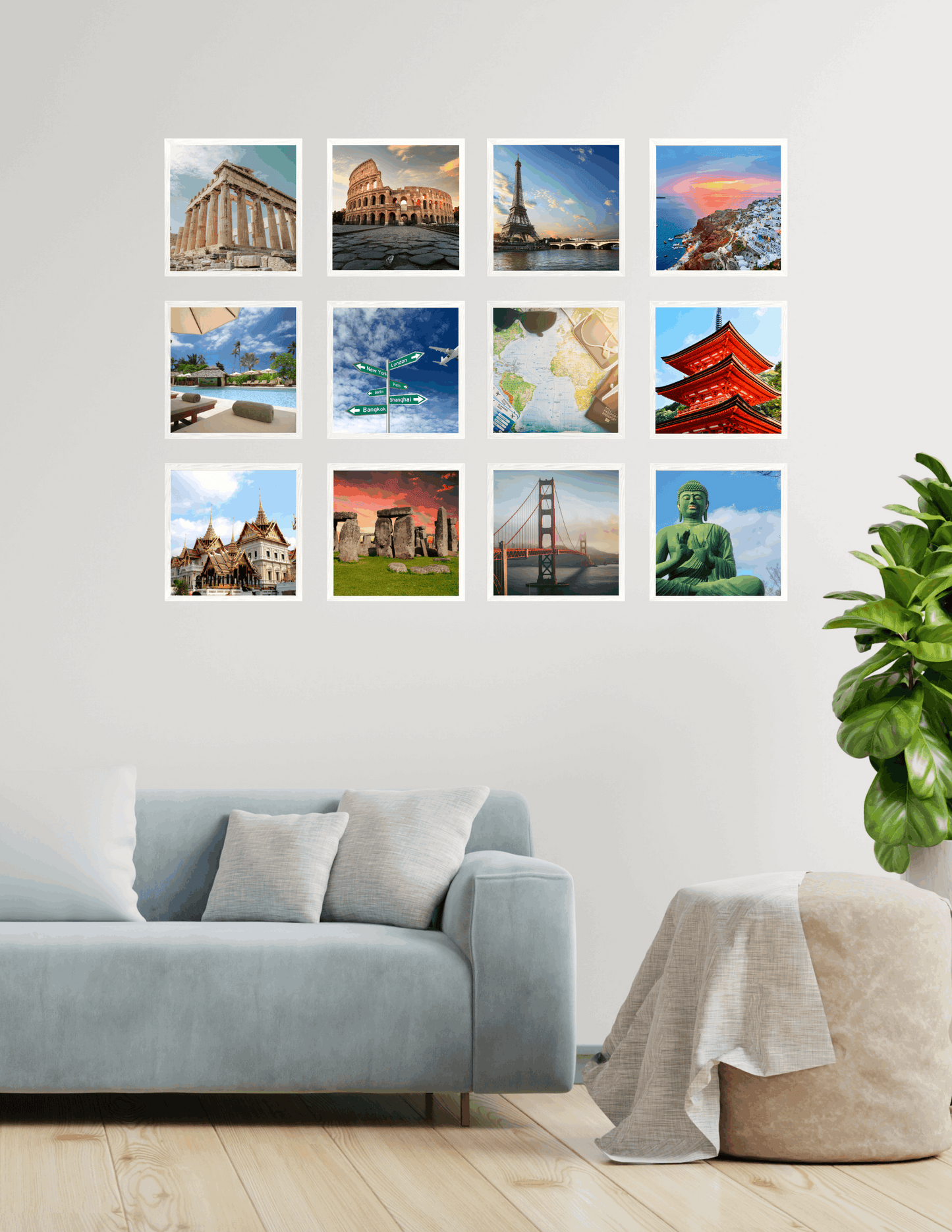 12x12 MagFrames – Magnetic Peel & Stick Photo Frame for Gallery Walls & Home Decor White