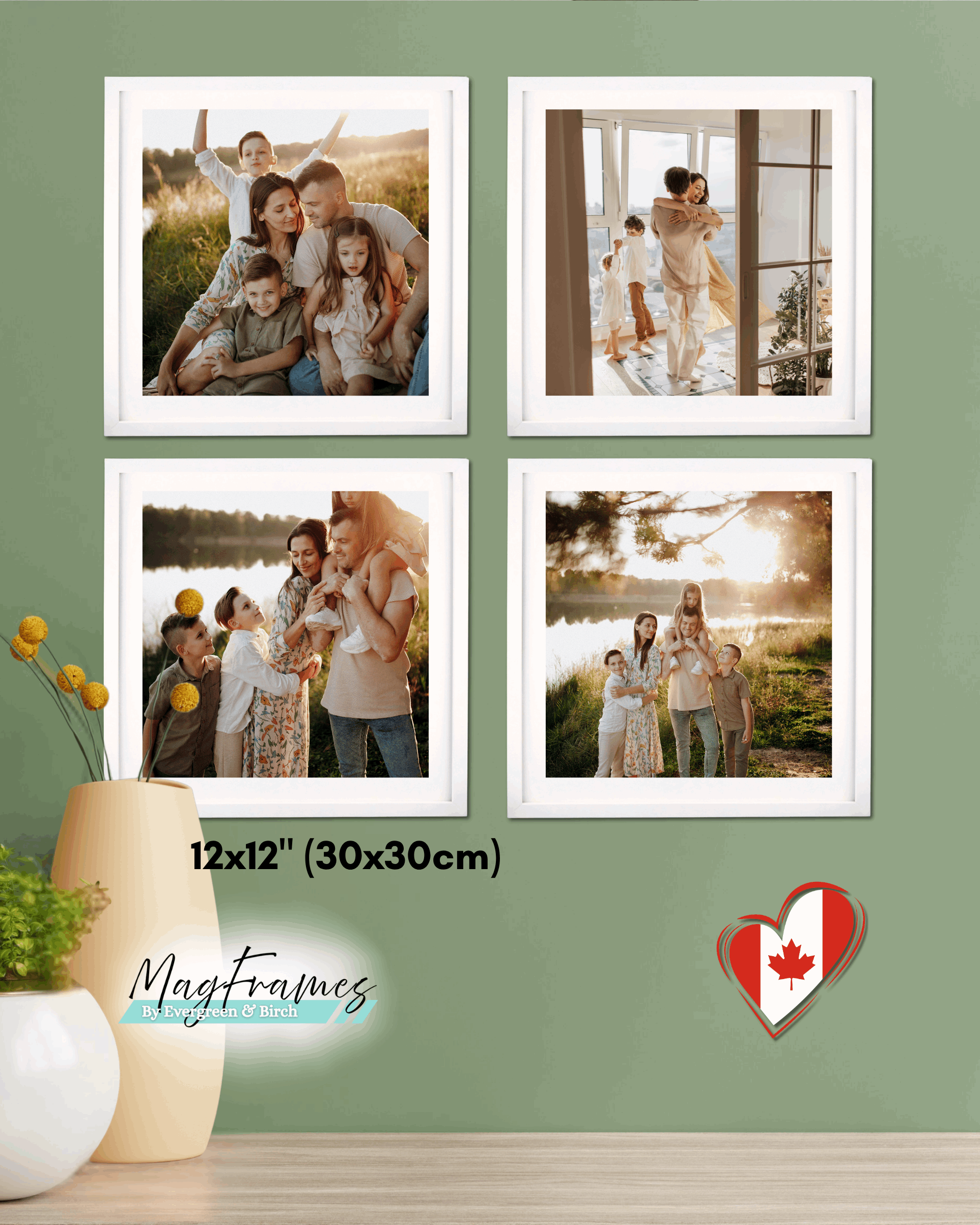 12x12 MagFrames – Magnetic Peel & Stick Photo Frame for Gallery Walls & Home Decor
