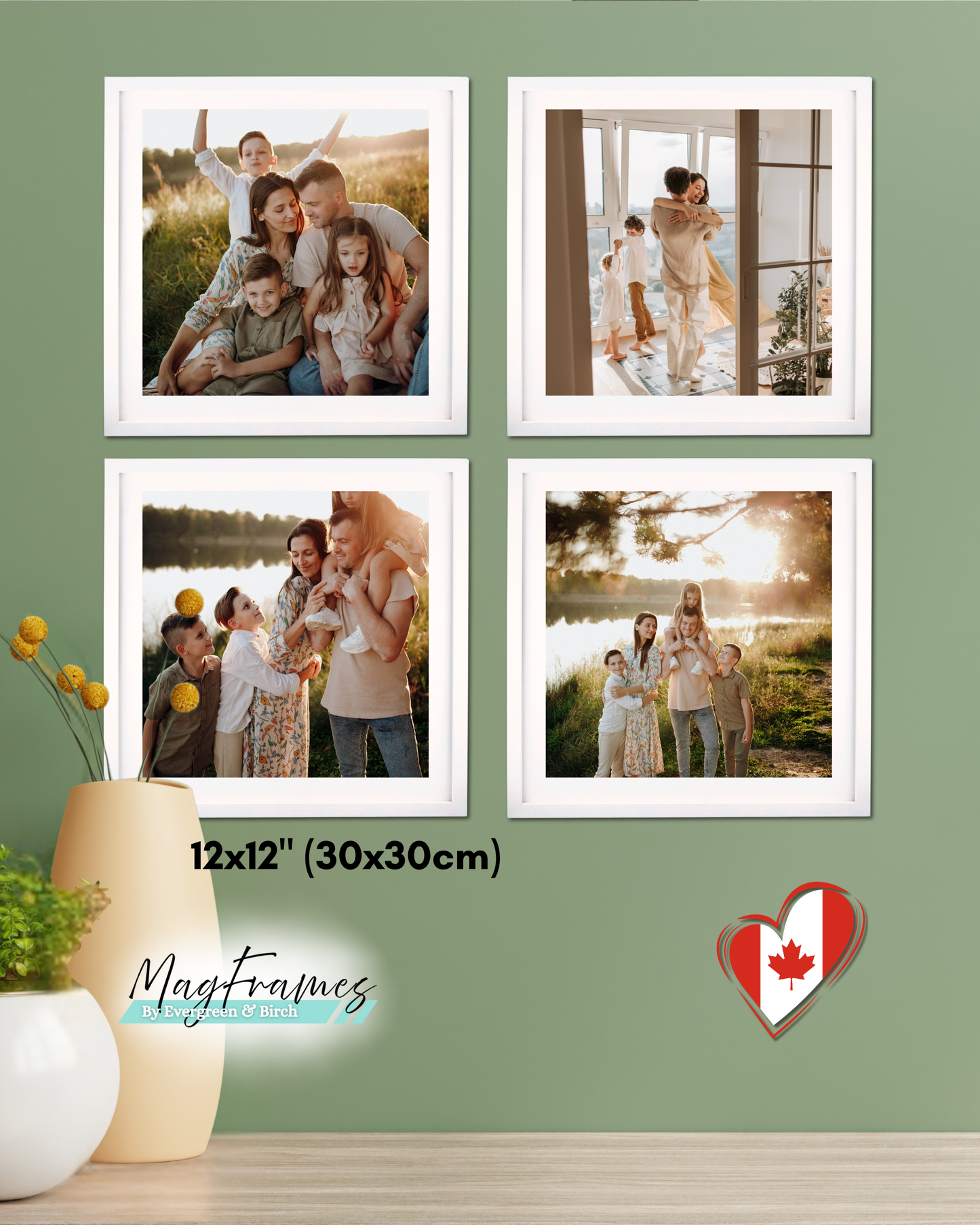 12x12 MagFrames – Magnetic Peel & Stick Photo Frame for Gallery Walls & Home Decor
