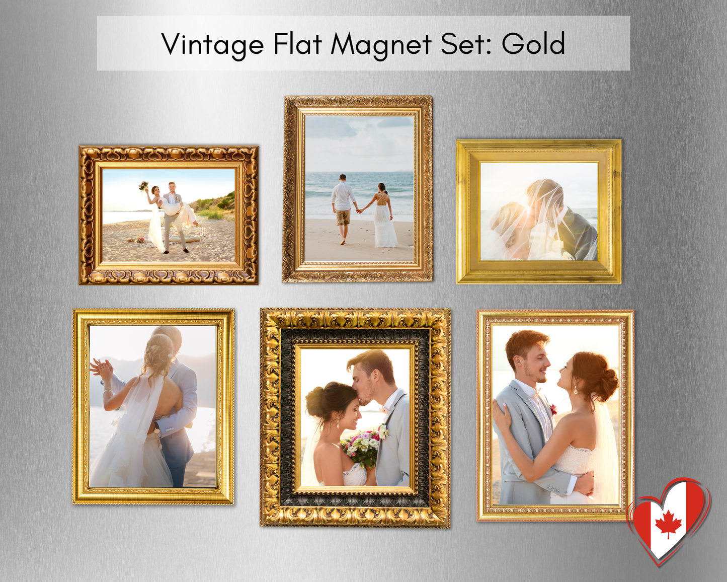 Vintage Frame Photo Magnets – Custom Refrigerator Gallery (Set of 6)