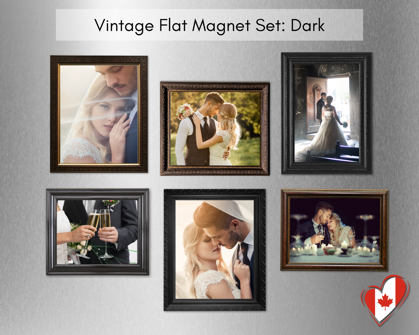 Vintage Frame Photo Magnets – Custom Refrigerator Gallery (Set of 6)