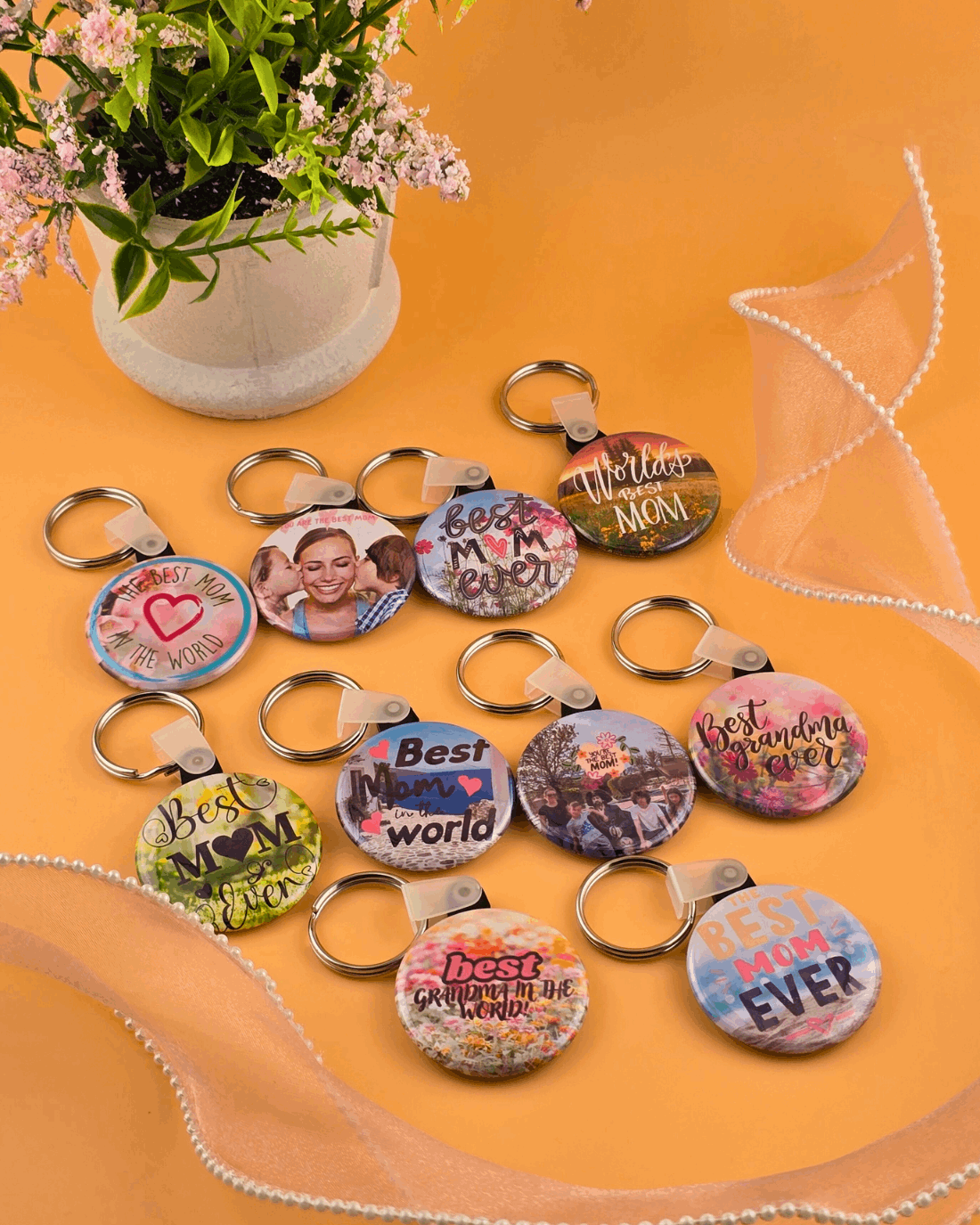Round Premium "Mothers day" Key chain - 1.5"