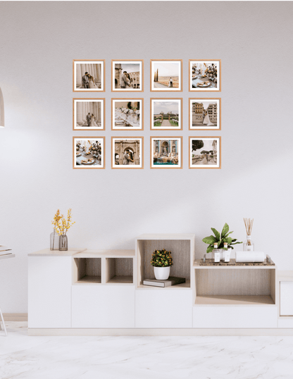 8x8 MagFrames – Peel & Stick Magnetic Frame for Gallery Walls & Home Decor Natural Oak
