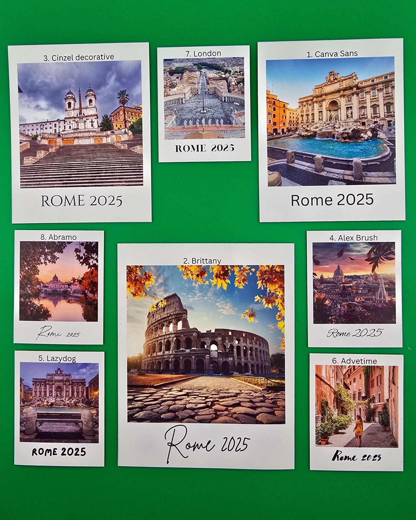 Retro Magnetic Prints-with TEXTS, Set of 9