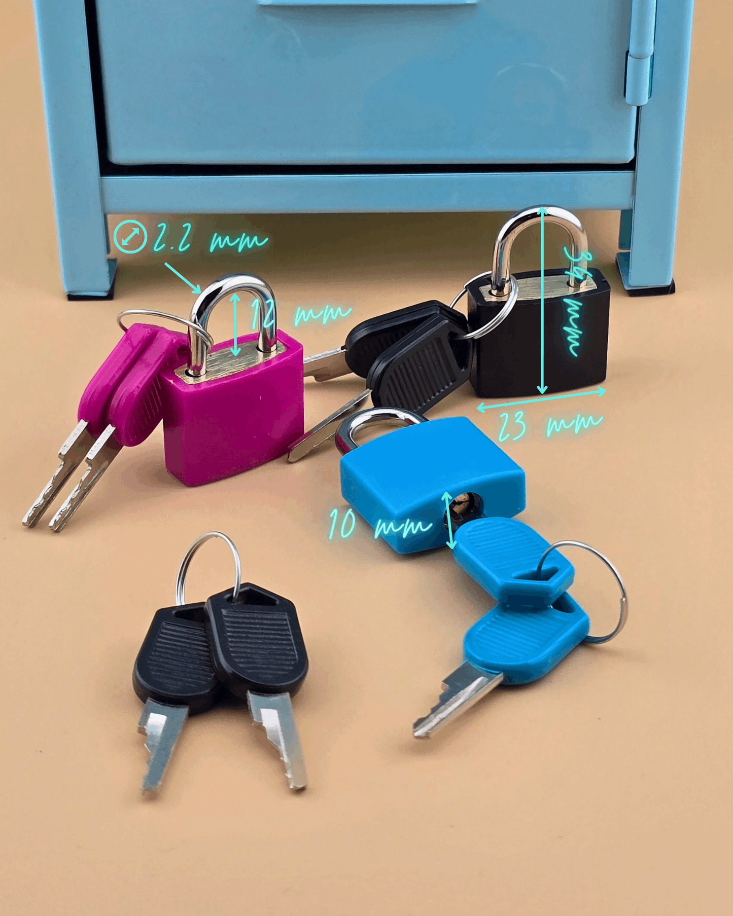 Mini Premium Padlocks with 2 Keys