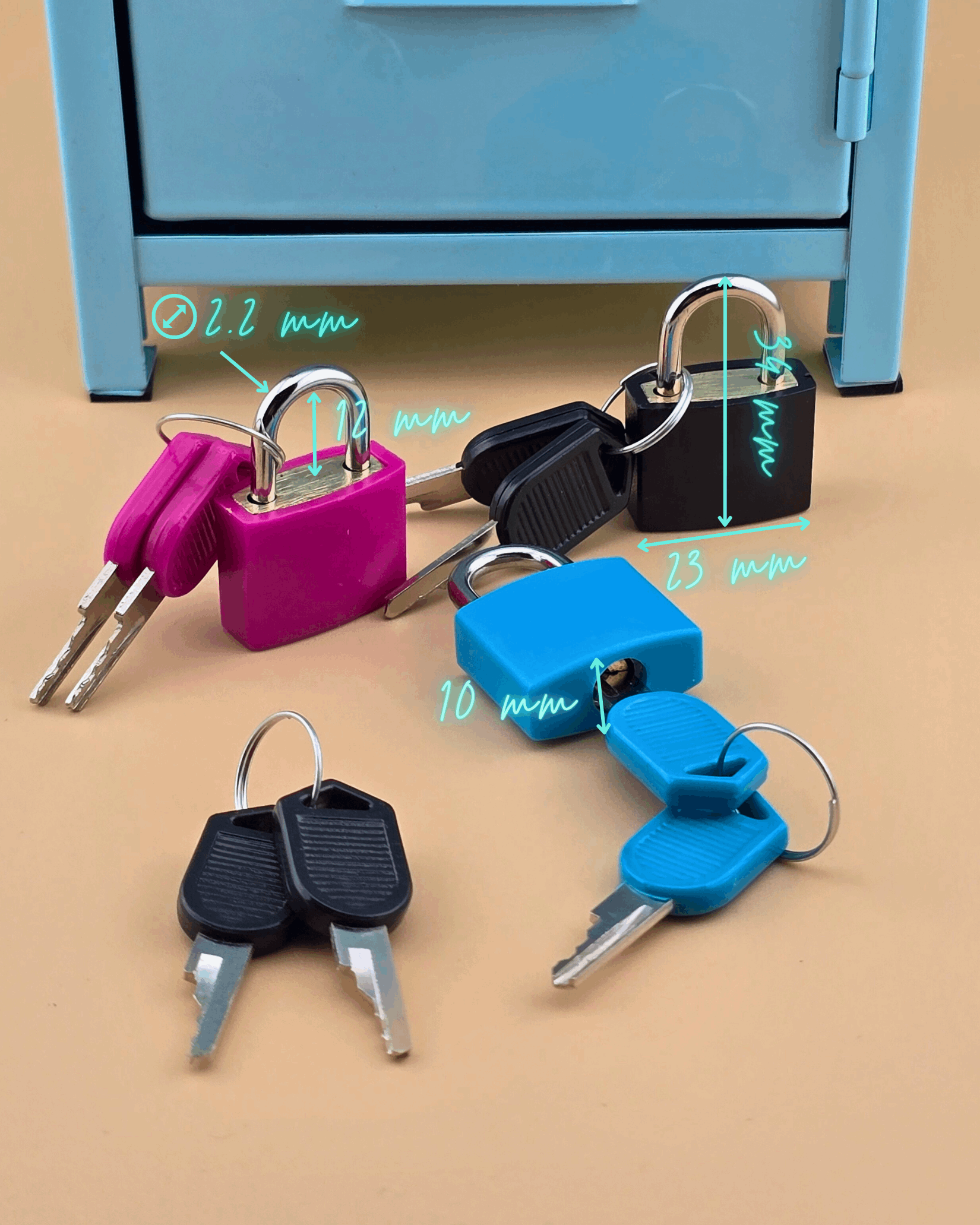 Mini Premium Padlocks with 2 Keys