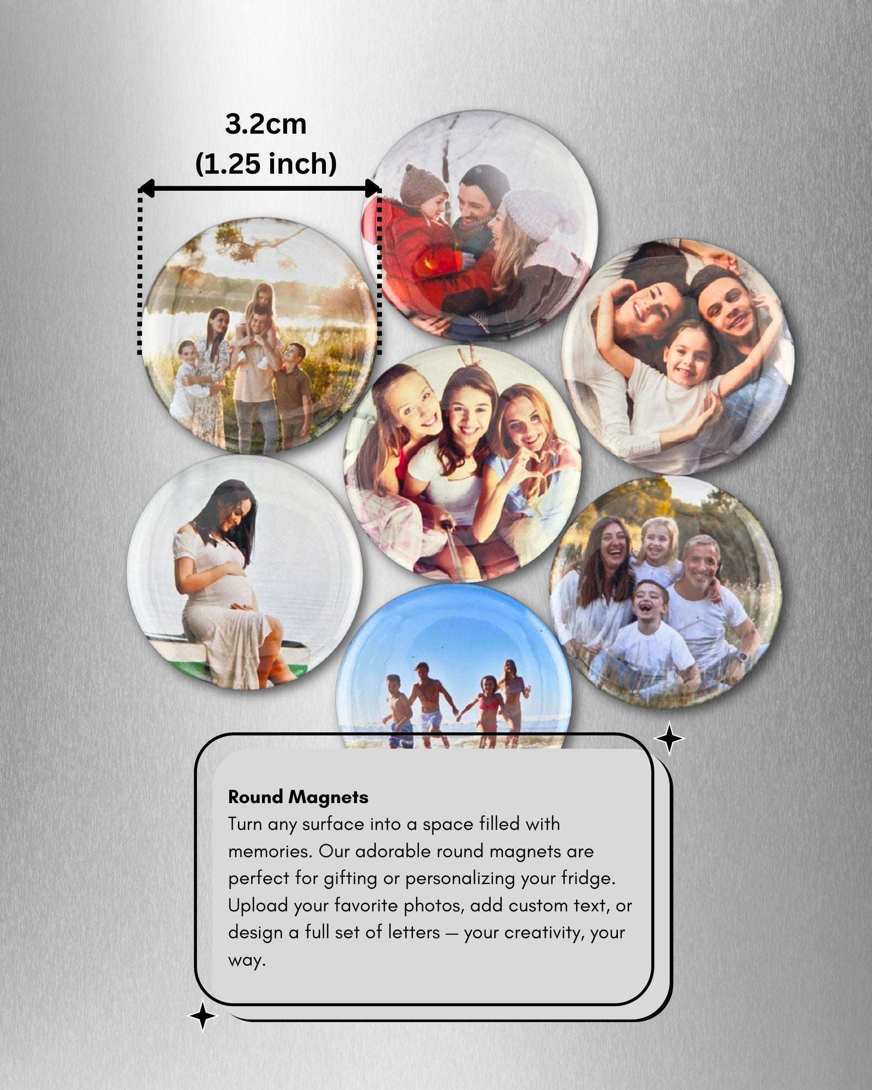 Custom Round Photo Magnets, Pins & Keychains