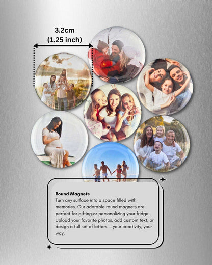 Custom Round Photo Magnets, Pins & Keychains