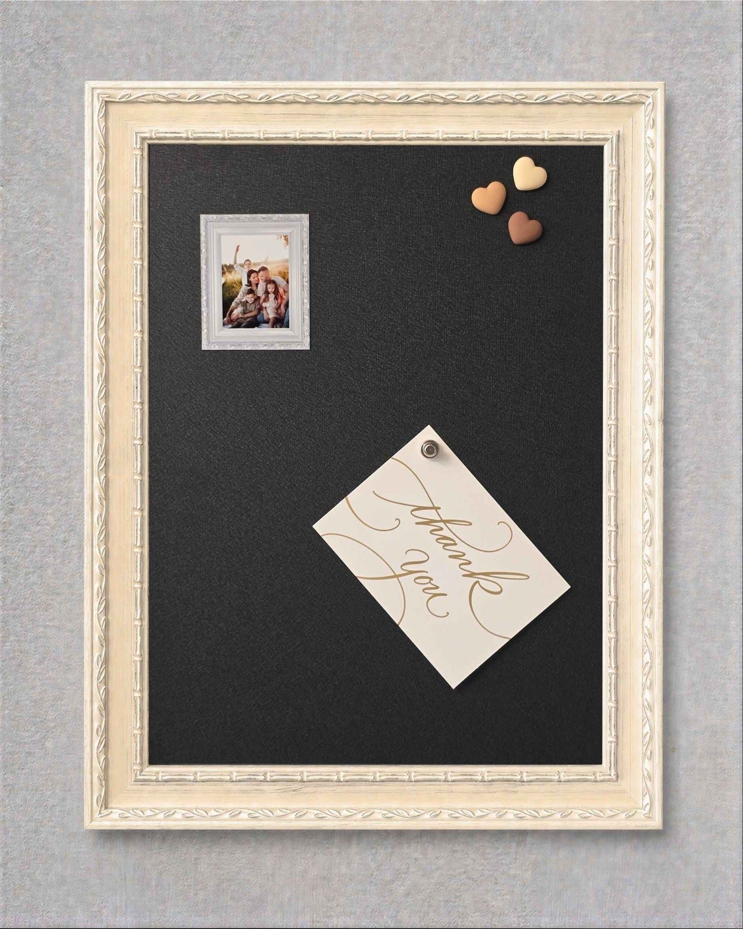 14x18 Antique Ivory Magnetic Board – Solid Wood Framed Magnet Board