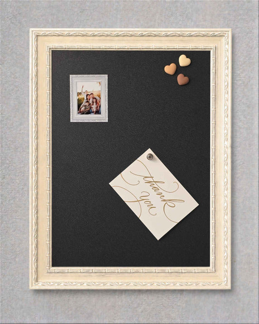14x18 Antique Ivory Magnetic Board – Solid Wood Framed Magnet Board