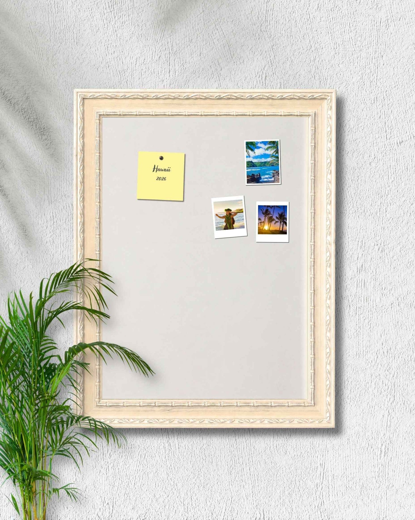 14x18 Antique Ivory Magnetic Board – Solid Wood Framed Magnet Board