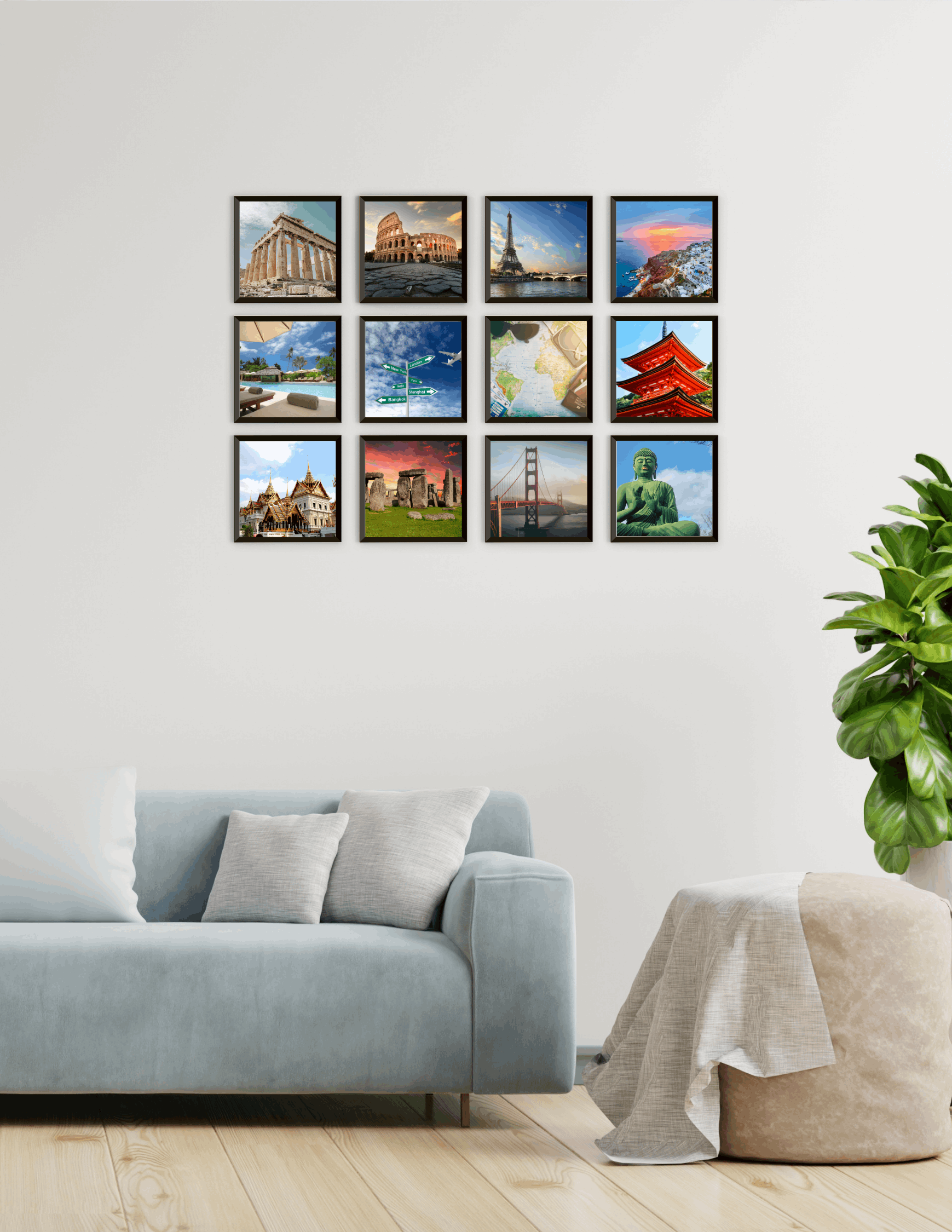 8x8 MagFrames – Peel & Stick Magnetic Frame for Gallery Walls & Home Decor Black
