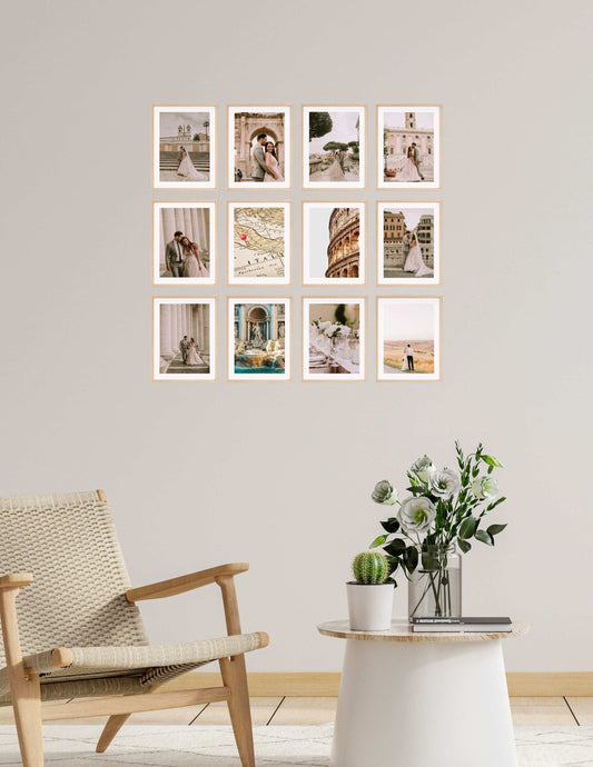 8x11 MagFrames – Magnetic Peel & Stick Photo Frame for Gallery Wall & Home Decor Natural Oak