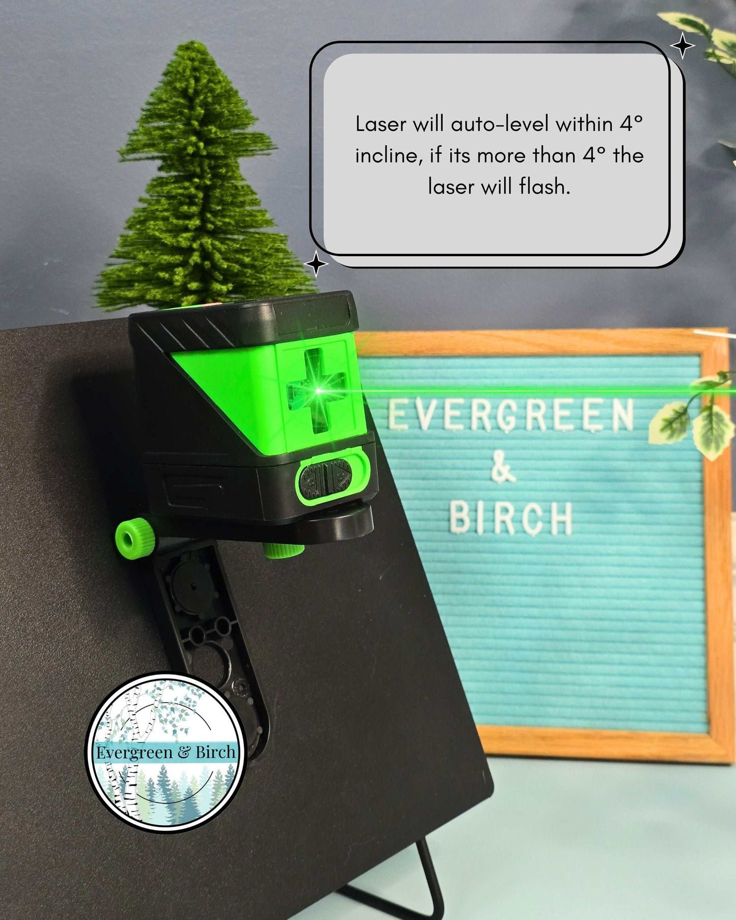 Laser Level for Hanging MagFrames – Dual Green Beam with Tripod & Magnetic Brackets