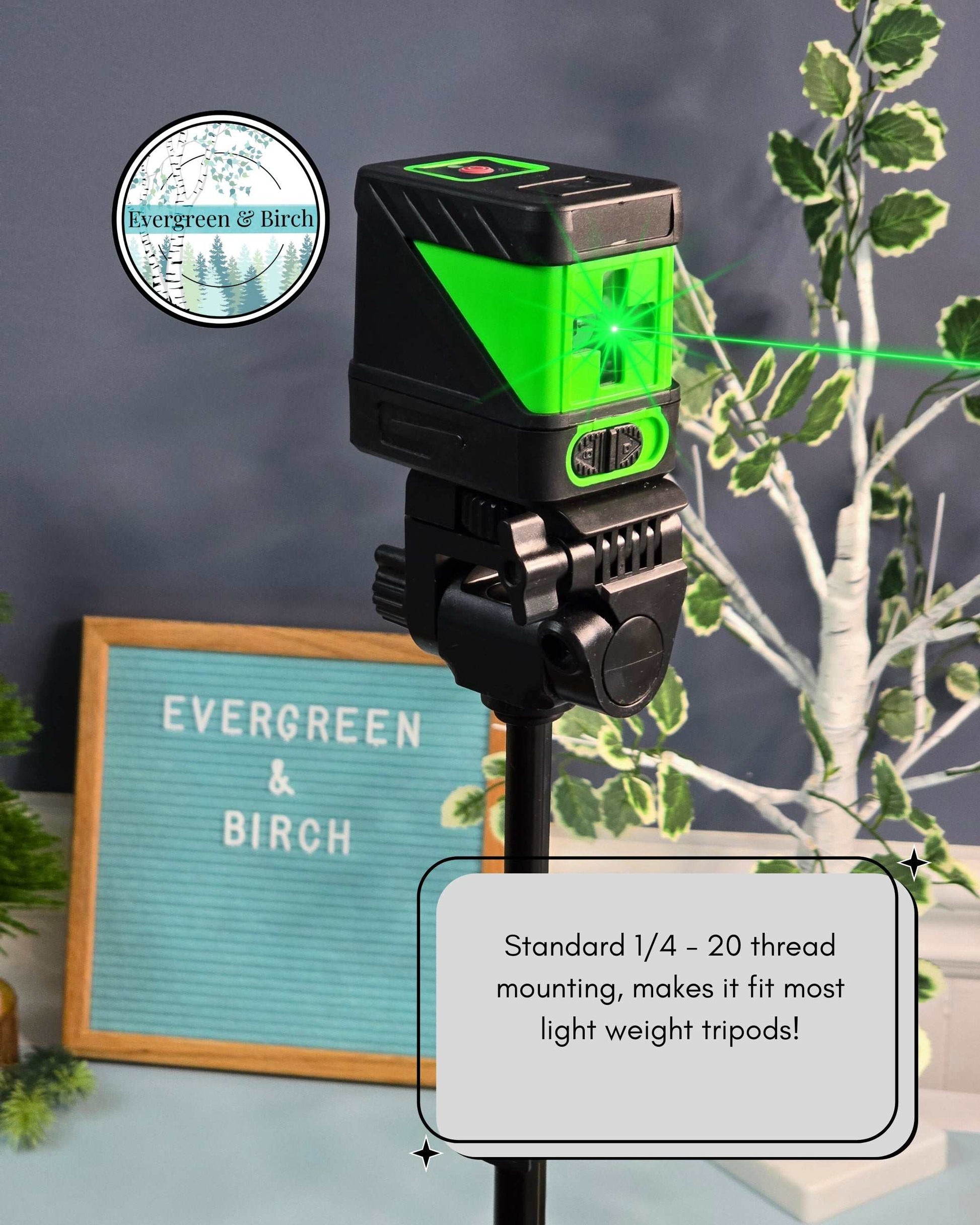 Laser Level for Hanging MagFrames – Dual Green Beam with Tripod & Magnetic Brackets