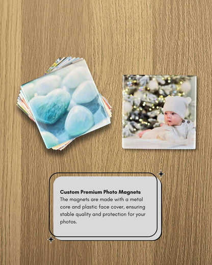 Custom Hard Photo Magnets 2x2” – Glossy Pressed Fridge Magnets