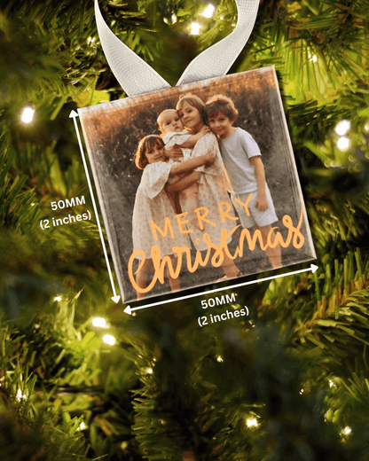 Custom Photo Christmas Ornaments – Magnetic 2x2 Keepsake with Ribbon | Personalized Holiday Gift
