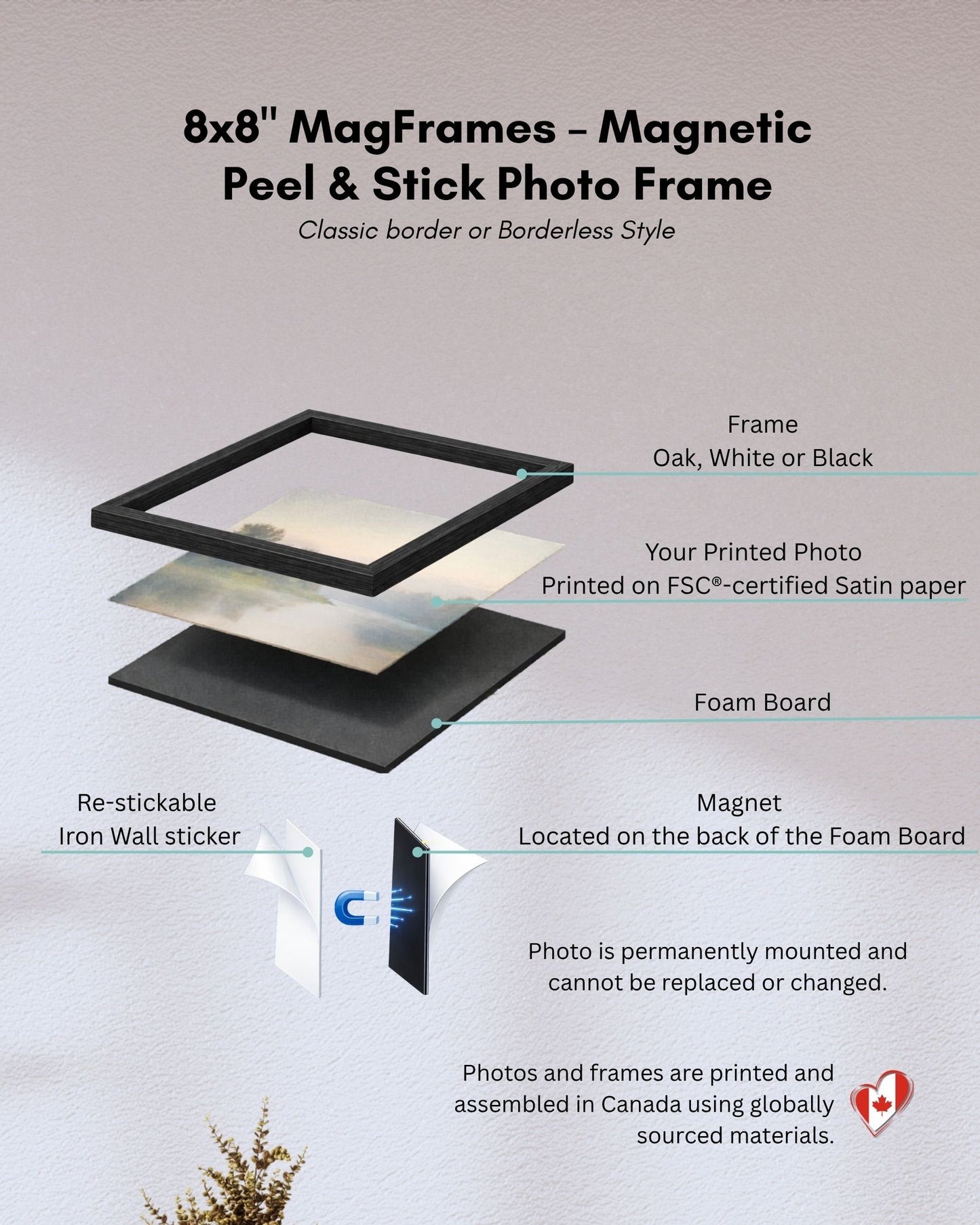 4x4 Magnetic Photo Frames – Peel & Stick Gallery Wall | MagFrames Classic