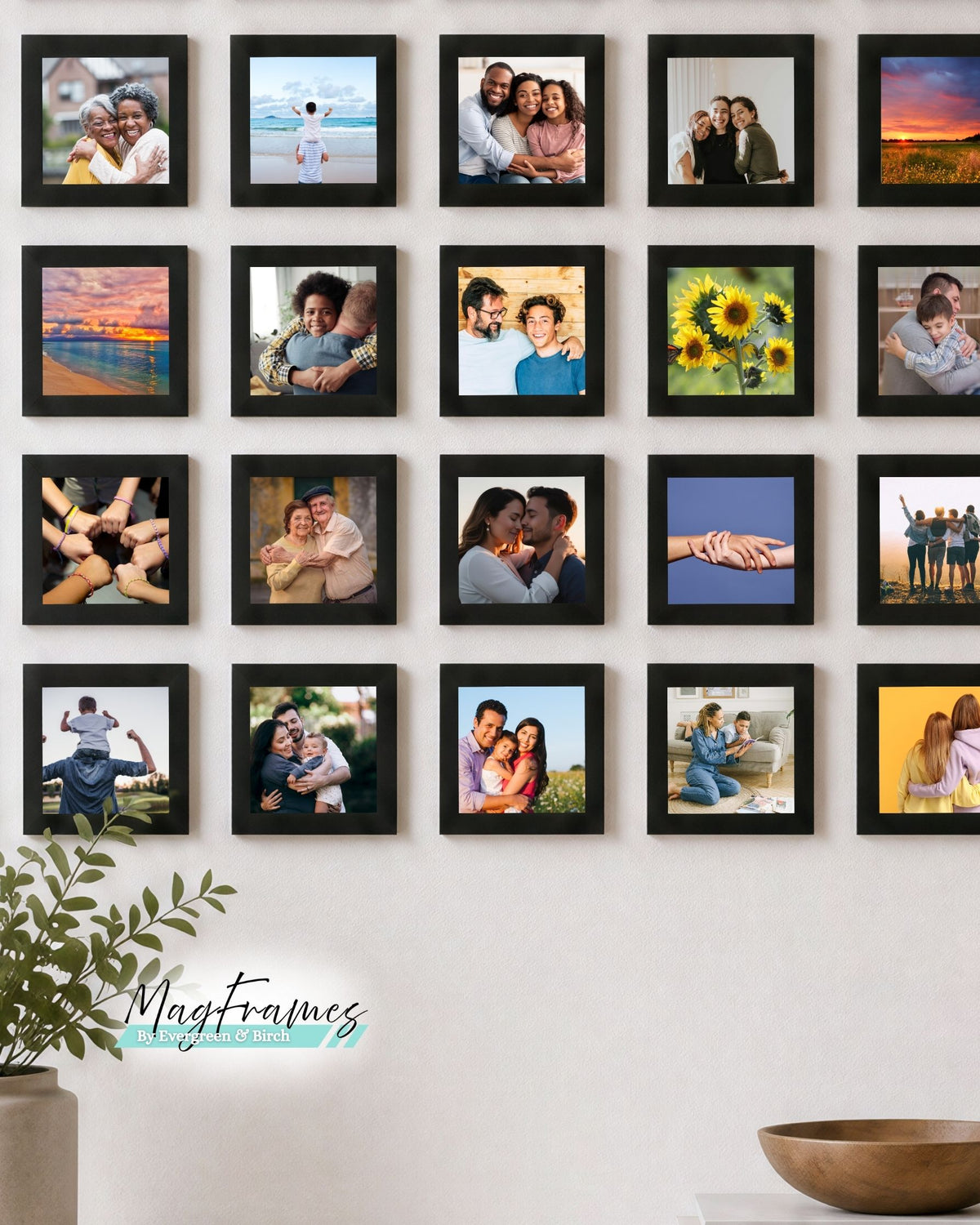 4x4 Mini Magnetic Photo Frames – Peel & Stick Gallery Wall | MagFrames Mini Classic