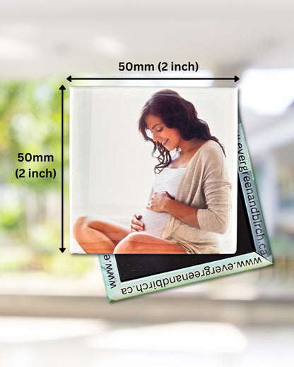 Individuell gestaltete, harte Fotomagnete 2x2 Zoll – Glänzende, gepresste Kühlschrankmagnete