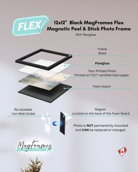 12x12 Magnetic Photo Frames – Peel & Stick Gallery Wall | MagFrames Flex