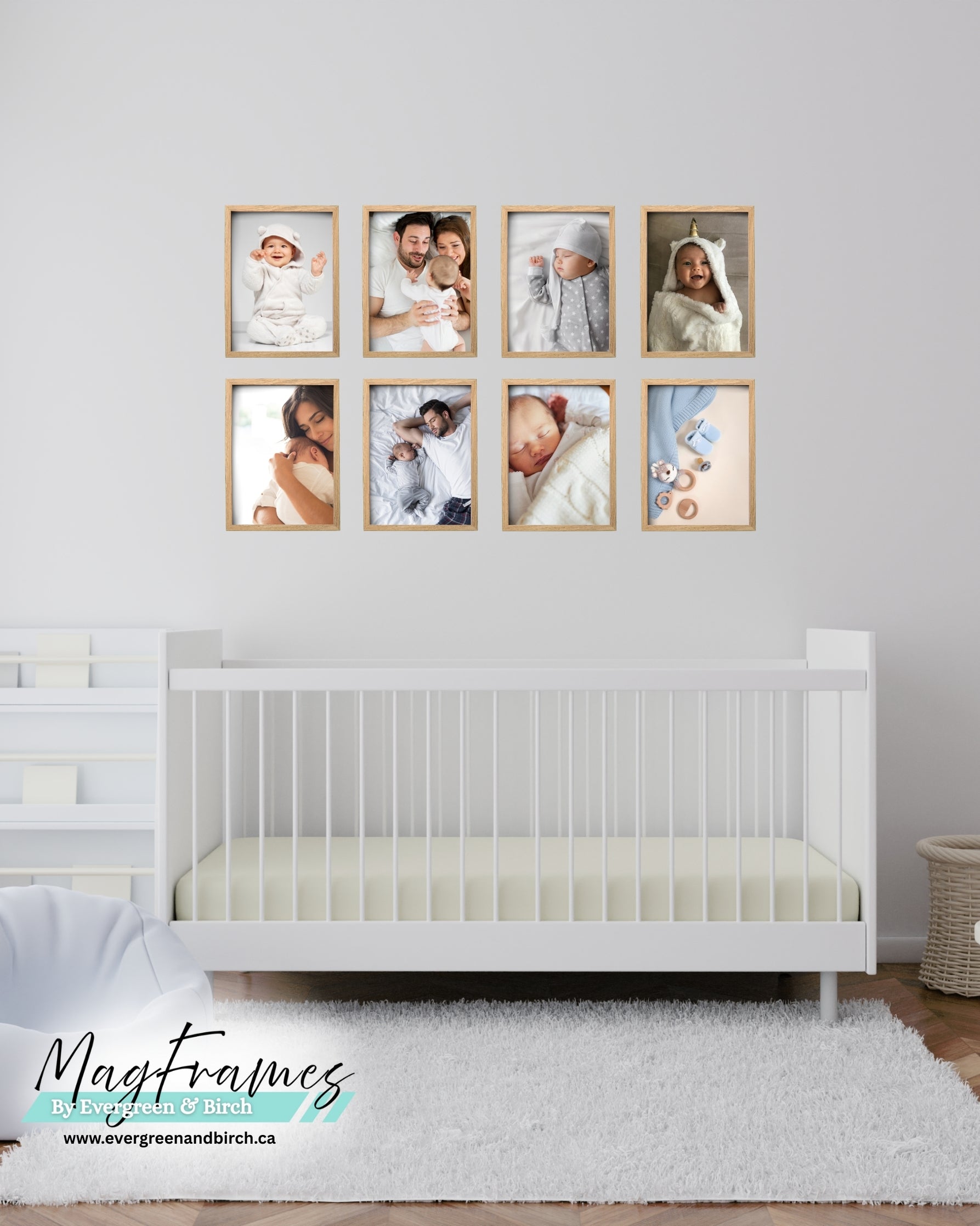 Magnetic Frames 8x11 OAK peel and stick gallery wall
