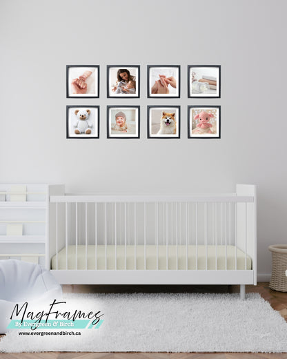 Magnetic Frames 8x8 Black peel and stick gallery wall