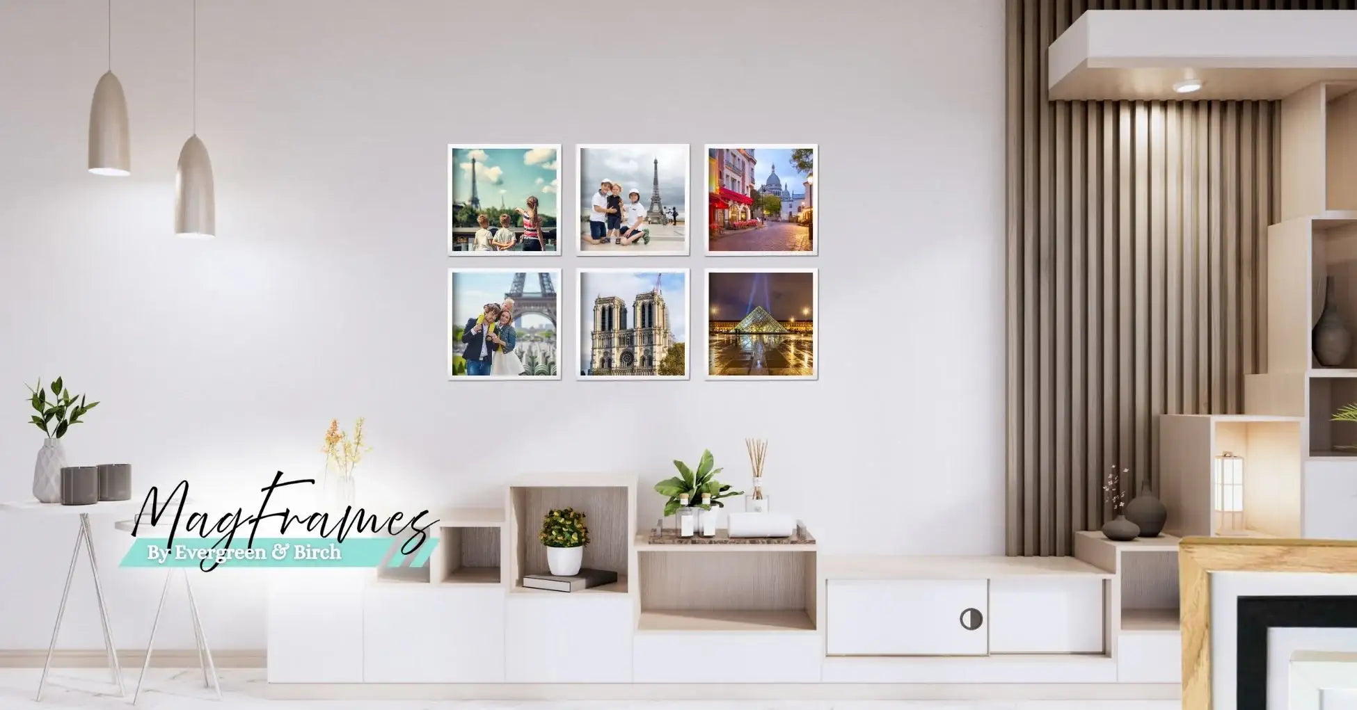 Magnetic photo frames gallery wall Canada, customizable and flexible alternative to Mixtiles