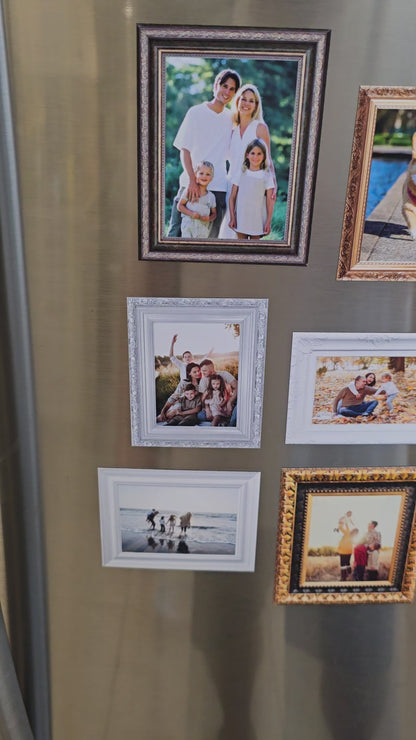 Vintage Frame Photo Magnets – Custom Refrigerator Gallery (Set of 6)