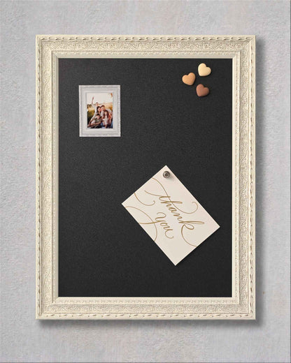 14x18 Vintage White Magnetic Board – Solid Wood Framed Magnet Board